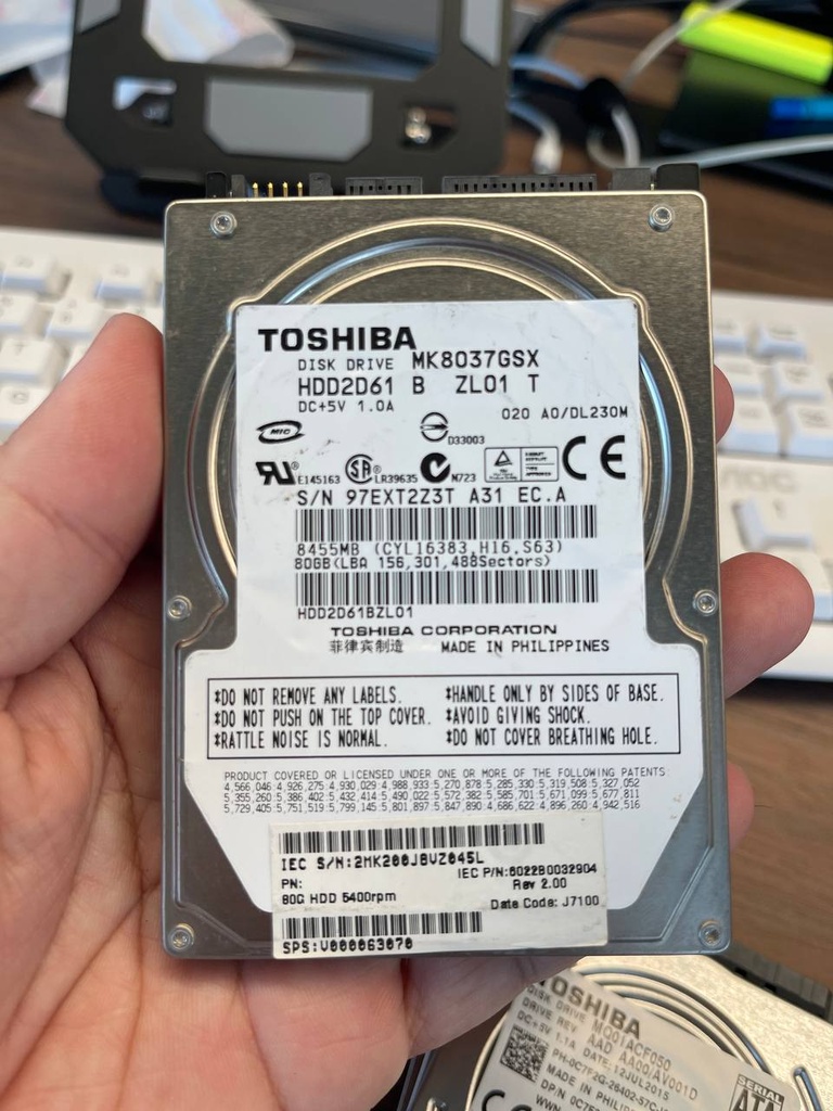 Toshiba HDD 2.5inch 80GB