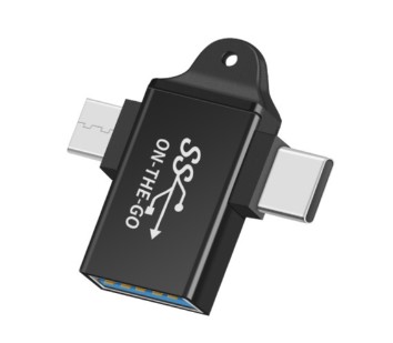 OTG one Female USB -to-two TypeC adapter