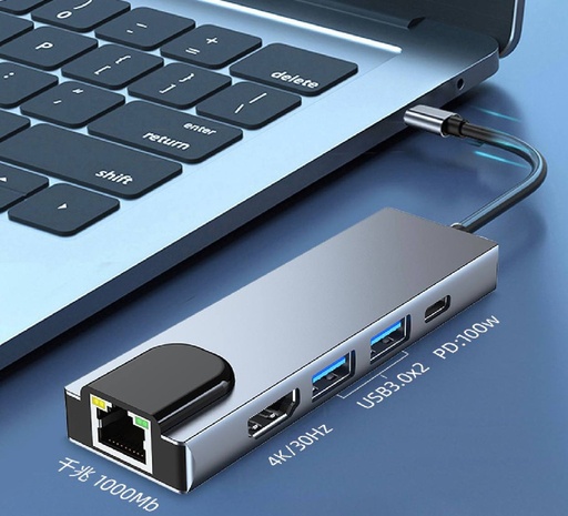 Type C 5-in-1 Docking EtherHDMIUSB3PD